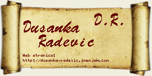 Dušanka Radević vizit kartica